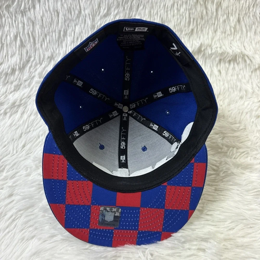 New York Giants Hat Cap Fitted Mens 7-1/2 Blue NFL Football New Era 59FIFTY